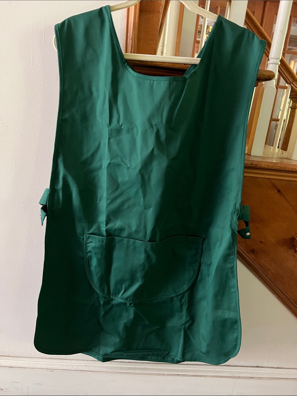 Dark Green Tabard Utility Apron with Front Double  Pocket poly/cotton blend